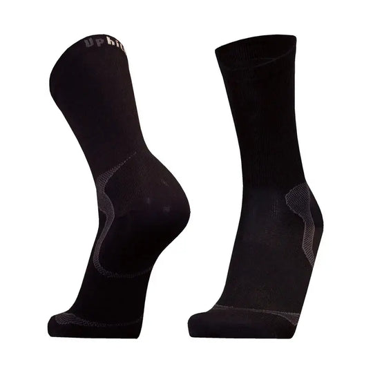 Hiking Socks UphillSport Malla Merino Wool Liner Hiking Socks Front Black