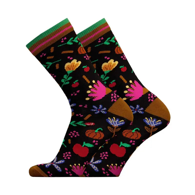 Casual Socks UphillSport Merino Wool Patterns Casual Socks Side Black Autumn