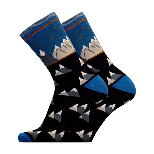 Casual Socks UphillSport Merino Wool Patterns Casual Socks Side Blue Mountains