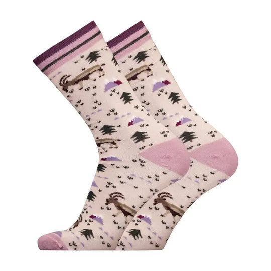 Casual Socks UphillSport Merino Wool Patterns Casual Socks Side Lilac Goat