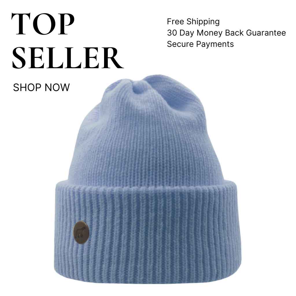 Beanie SuperYellow Norden Chunky Merino Wool Beanie Light Blue