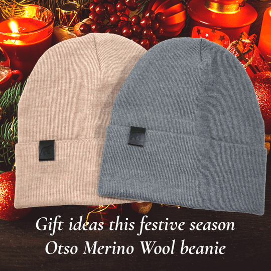 Beanie SuperYellow Otso Lightweight Merino Wool Beanie For All Year Use Vanilla & Light Grey