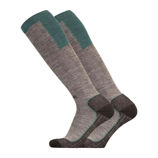 Ski Socks UphillSport Ouna 4-layer Merino Wool Compression Ski Socks Side Green Grey