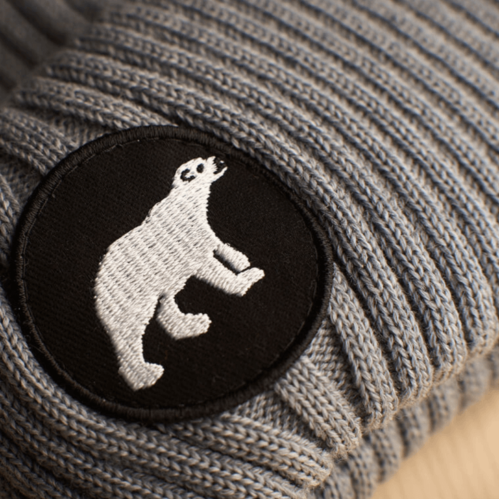 Pompom Beanie SuperYellow Polar Merino Wool Pompom Beanie Badge