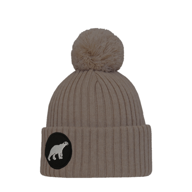 Pompom Beanie SuperYellow Polar Merino Wool Pompom Beanie Beige