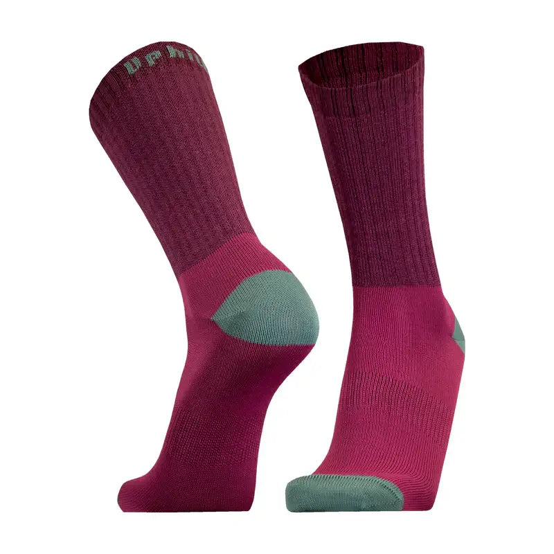 Work Socks UphillSport Posio 3-Layer Merino Wool Work Socks Front Wine