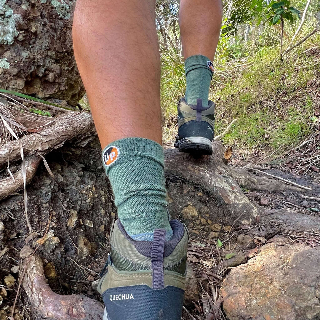 Hiking Socks UphillSport Repo 4-layer Merino Wool With Drytech Hiking Green Grey