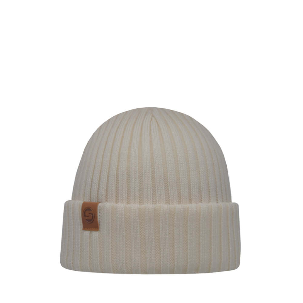 SuperYellow Sailor Merino Wool Beanie Off white