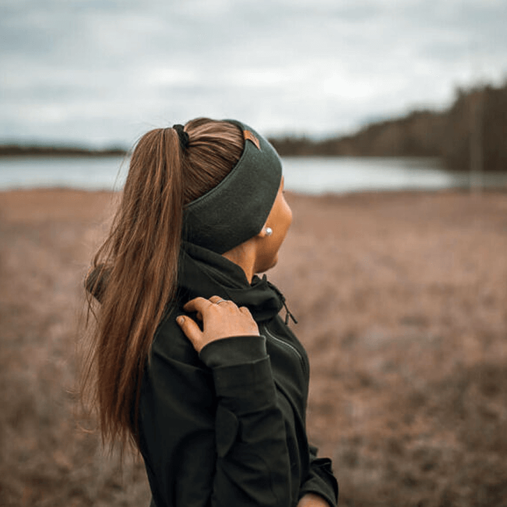 Headband SuperYellow Saame Merino Wool Headband Fog green