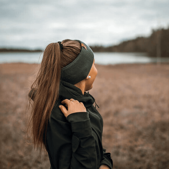 Headband SuperYellow Saame Merino Wool Headband Fog green