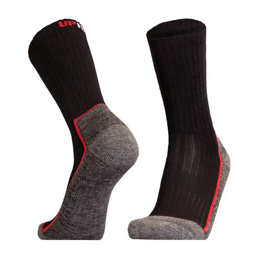 Hiking Socks UphillSport Saana Merino Wool Hiking Socks With Seamless Toe Front Black