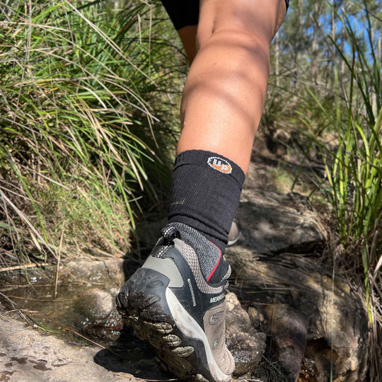 Hiking Socks UphillSport Saana Merino Wool Hiking Socks With Seamless Toe Black