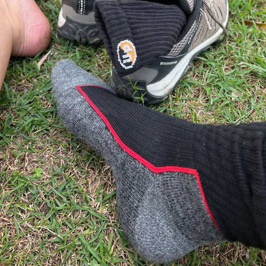 Hiking Socks UphillSport Saana Merino Wool Hiking Socks With Seamless Toe Black