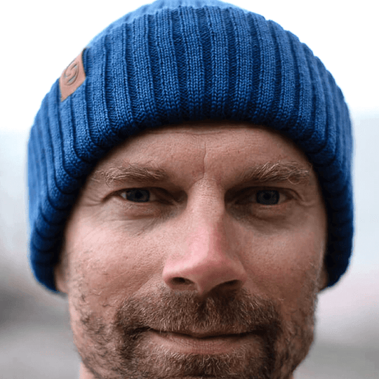 Sailor Beanie SuperYellow Merino Wool Sailor Beanie Denim Blue