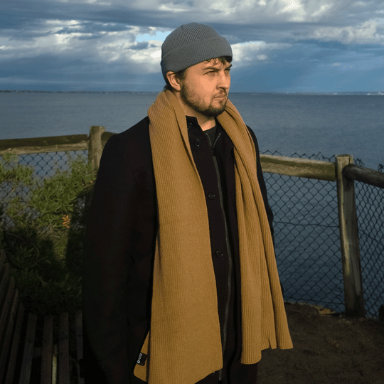 Sandy Merino Wool Scarf Toffee
