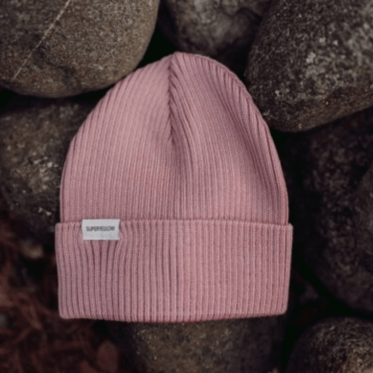 Beanie SuperYellow Skogen Lyocell & Merino Wool Beanie Light Pink