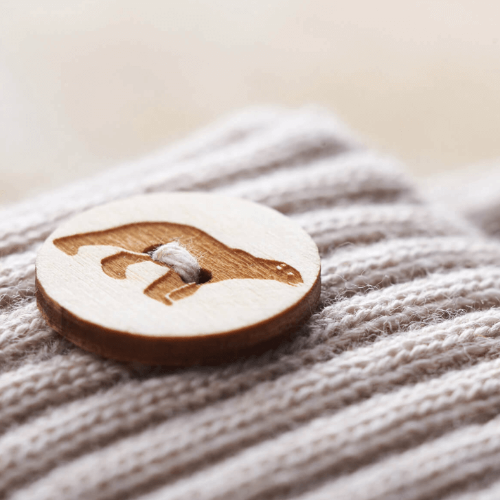 Pompom Beanie SuperYellow Arctos Merino Wool Pompom Beanie Vanilla Button