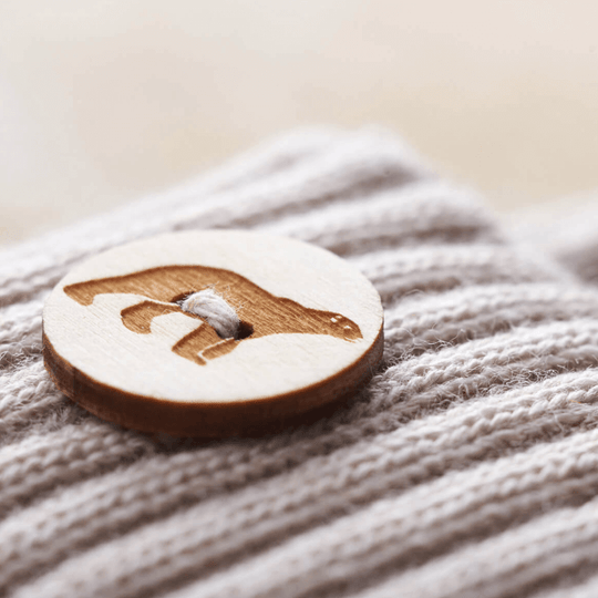 Pompom Beanie SuperYellow Arctos Merino Wool Pompom Beanie Vanilla Button