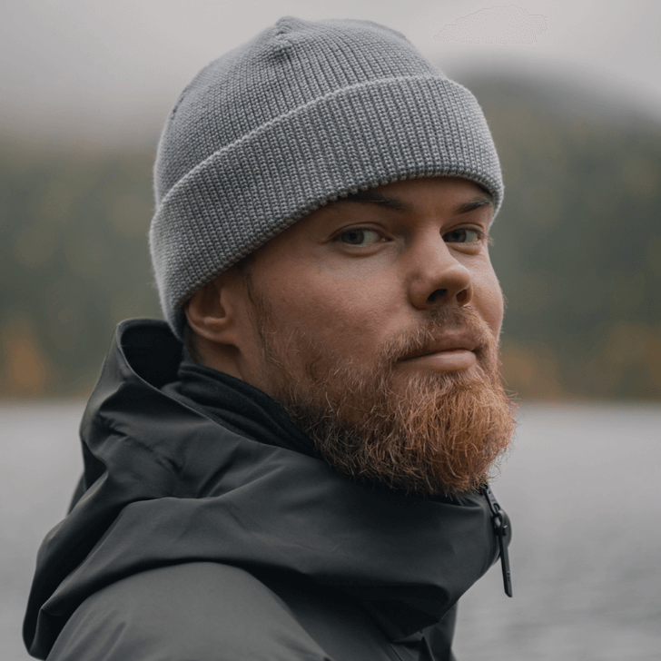 Fisherman Beanie SuperYellow Merino Wool Fisherman Beanie Light Grey