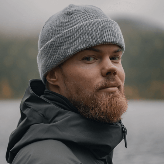 Fisherman Beanie SuperYellow Merino Wool Fisherman Beanie Light Grey