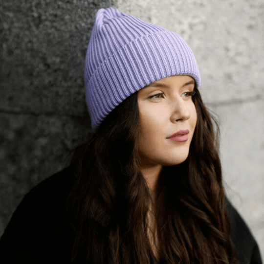Beanie SuperYellow Hannah Merino Wool Beanie Lavender