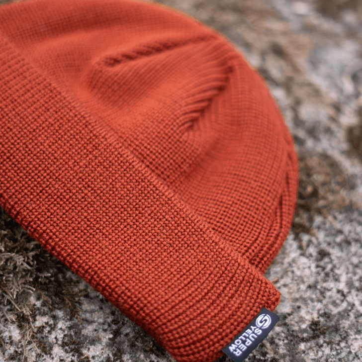 Fisherman Beanie SuperYellow Merino Wool Fisherman Beanie Red