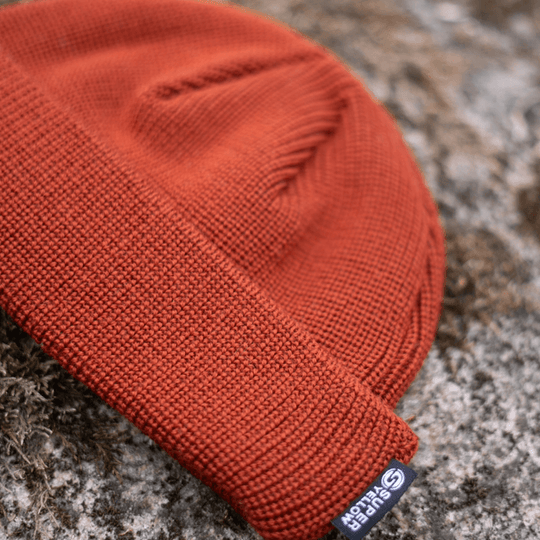 Fisherman Beanie SuperYellow Merino Wool Fisherman Beanie Red