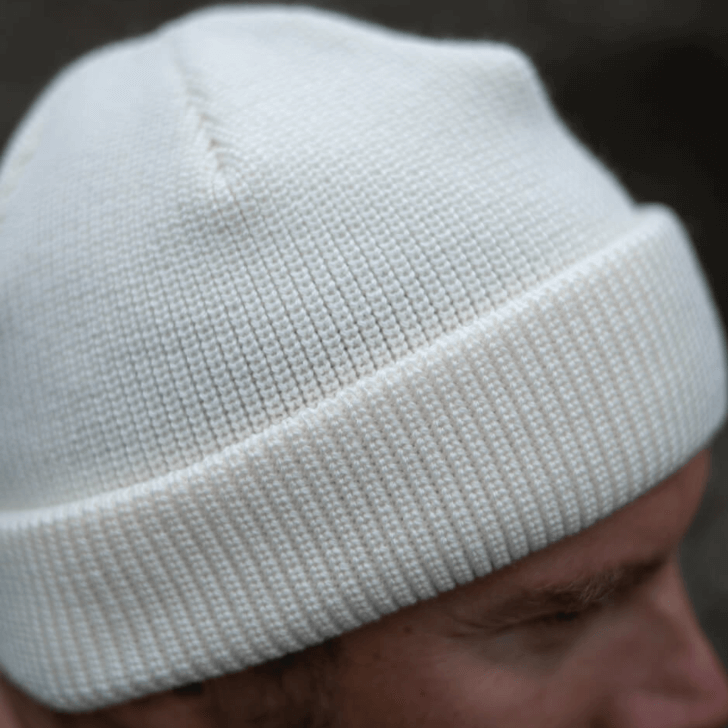Fisherman Beanie SuperYellow Merino Wool Fisherman Beanie Off White