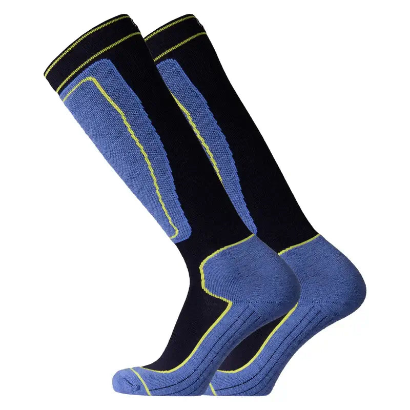 Ski Socks UphillSport Tuntu Multilayer High performance Merino Wool Ski Socks Side Black Skyblue