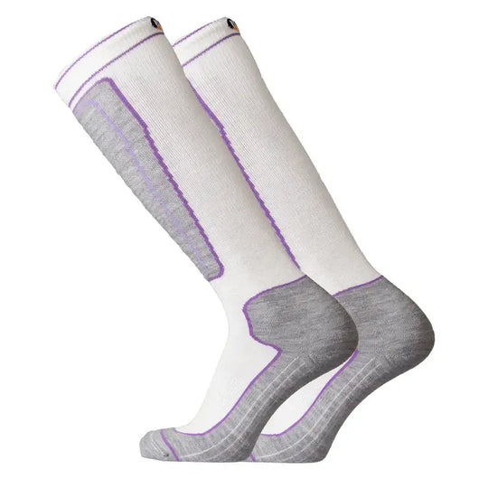 Ski Socks UphillSport Tuntu Multilayer High performance Merino Wool Ski Socks Side White Grey