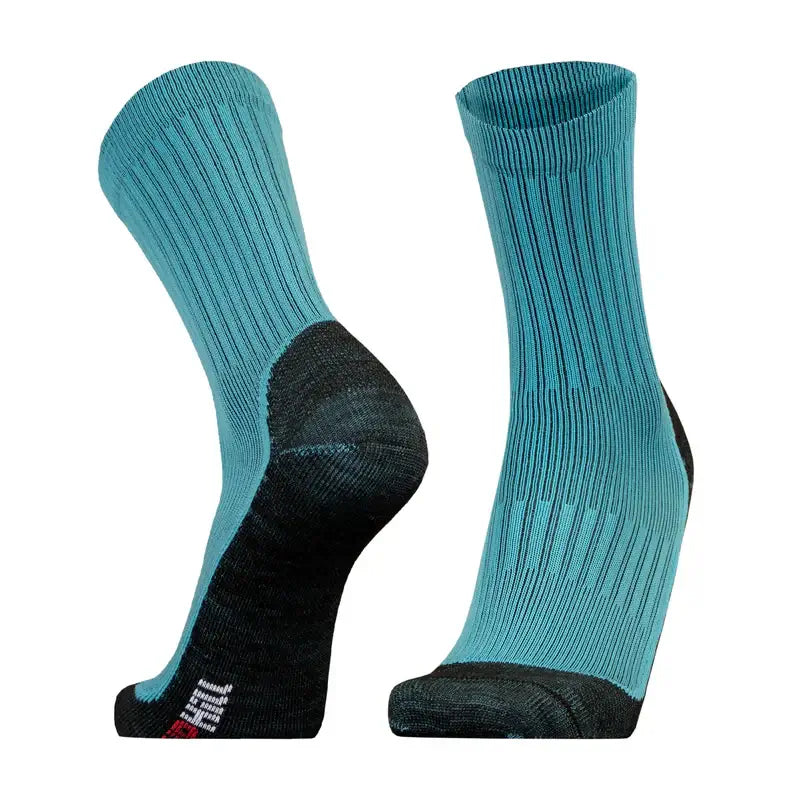 Running Socks UphillSport Winter XC Merino Wool Running Socks For Cold Conditions Front Turquoise