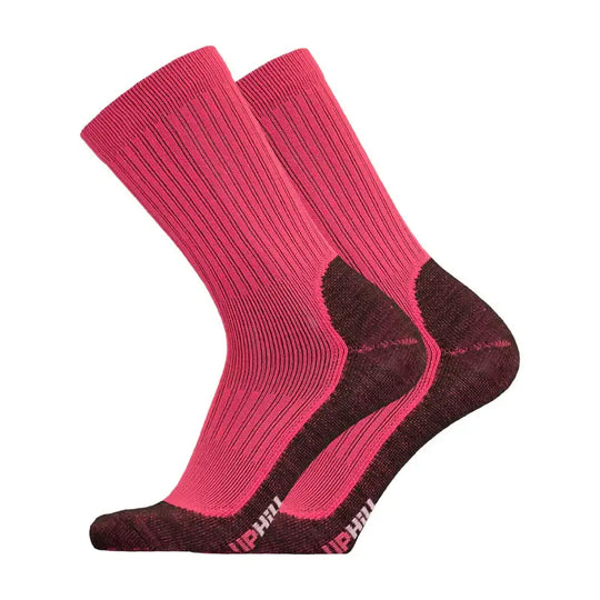 Running Socks UphillSport Winter XC Merino Wool Running Socks For Cold Conditions Side Pink Grey