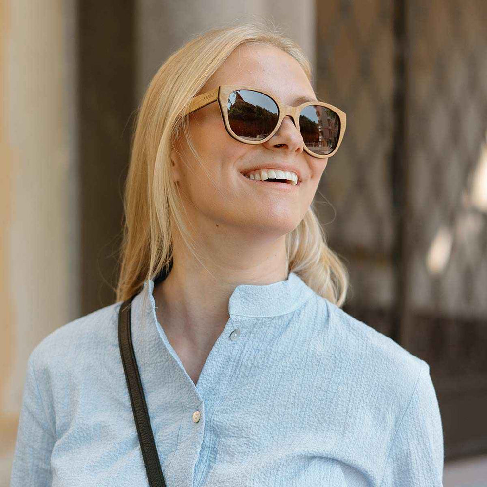 Belle Alder Cat Eye Wooden Sunglasses | Finnish Alder Frames