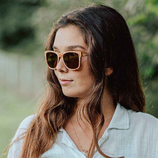Blues Curly Birch Wooden Sunglasses | Durable Craftsmanship
