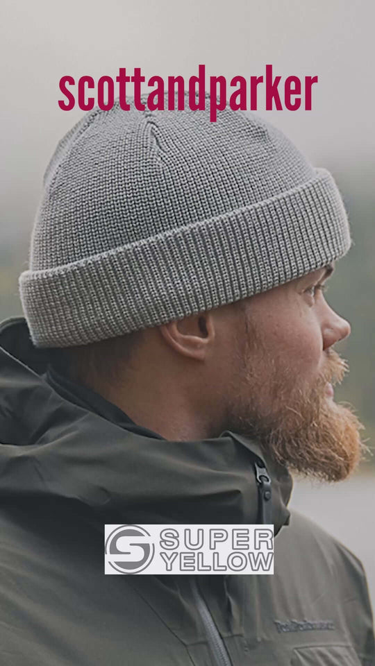 Fisherman Beanie SuperYellow Merino Wool Fisherman Beanie Light Grey Video